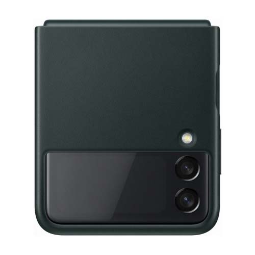Купить Чехол-накладка Samsung для Galaxy Z Flip3, кожа, зеленый: фото ...