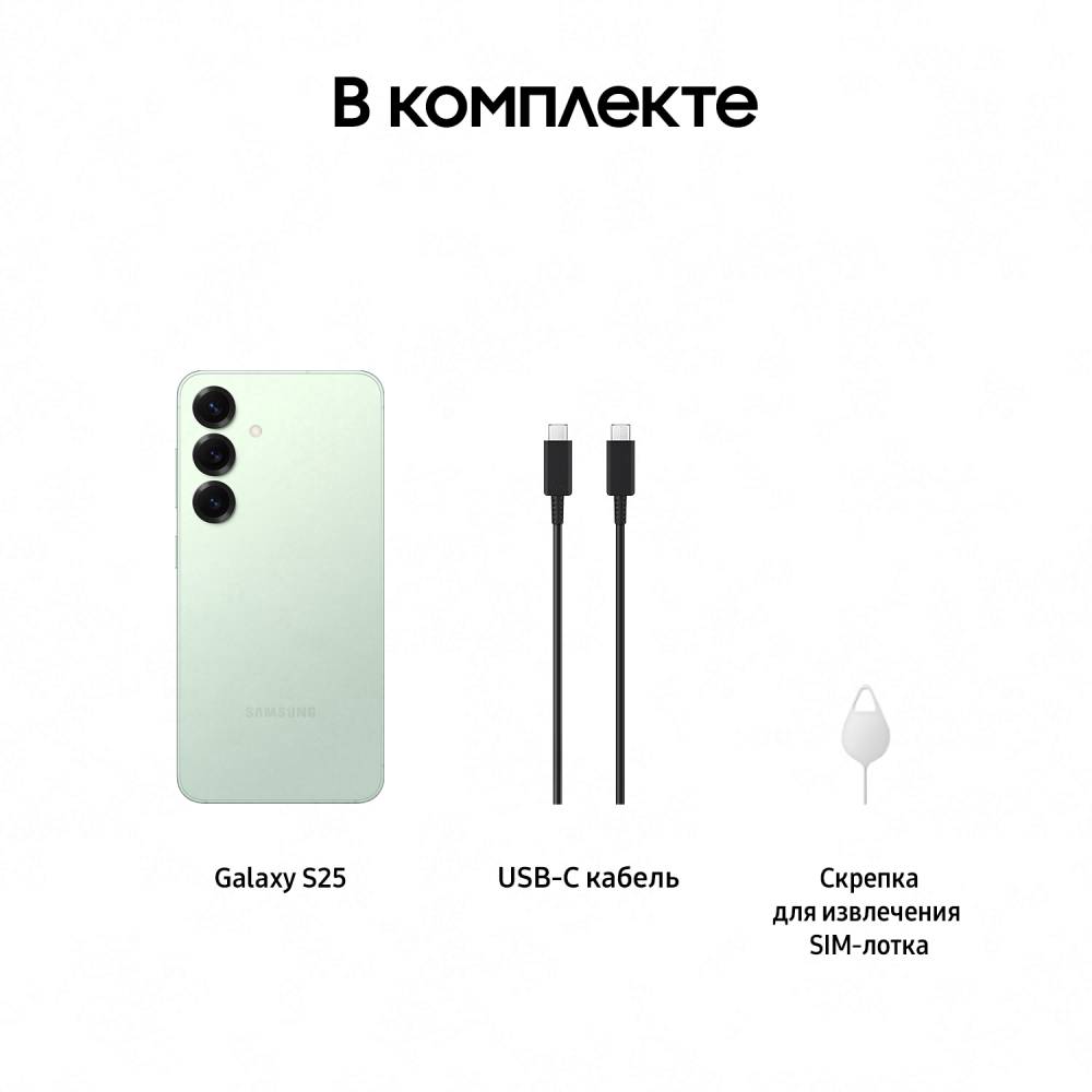 Купить Смартфон Samsung Galaxy S25 12Gb, 256Gb, мятный (РСТ) в