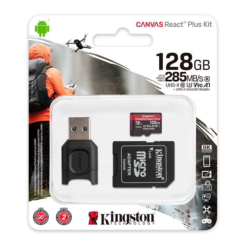 Карта памяти kingston canvas react plus microsd